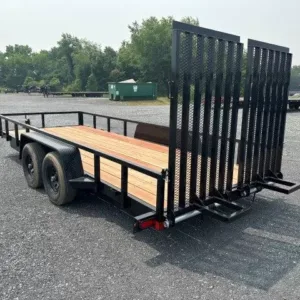 BWise 7 x 18 Equipment Trailer Split Landscape Ramp