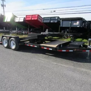 BWise 7 x 22 Low Profile Split Tilt Equipment Trailer Gravity Tilt