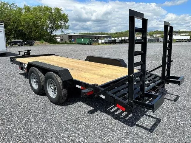 Cam-Superline-7×18-Equipment-Trailer-Self-Clean-Beavertail-Ladder-Ramps-Skid-Steer-Trailer-1.webp