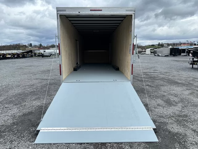 Car-Mate-8.5-x-38-Gooseneck-Enclosed-Cargo-Trailer-Rear-Ramp-Door-Car-Hauler-Get-Out-Door-Aluminum-Wheels-5.webp